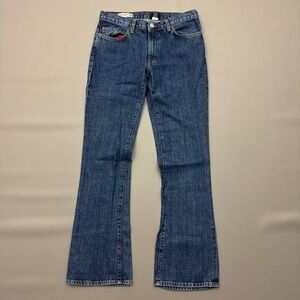 Y2K Red Engine Flare Bootcut Denim Jeans